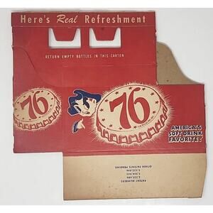 Vintage ‎ 76 America's Soft Drink 6 Pack Soda Bottle Carton Carrier New U130